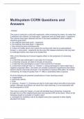 Multisystem CCRN Questions and Answers