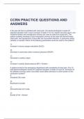 CCRN PRACTICE QUESTIONS AND ANSWERS