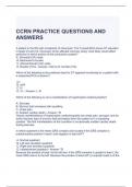 CCRN PRACTICE QUESTIONS AND ANSWERS