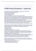 CCRN Practice Questions - Endocrine Questions with correct Answers