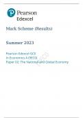 Pearson Edexcel GCE A Level In Economics A Paper 02 Summer 2023 final markscheme