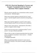 OTD 341: Electrical Signaling by Neurons and Synaptic Transmission between Neurons Questions With Complete Solutions