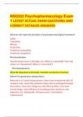 NSG552 Psychopharmacology Exam  1 LATEST ACTUAL EXAM QUESTIONS AND  CORRECT DETAILED ANSWERS