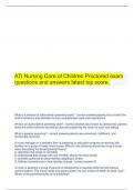 ATI Nursing Care of Children Proctored exam questions and answers latest top score.