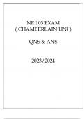 NR 103 EXAM ( CHAMBERLAIN UNI ) QNS & ANS 20232024