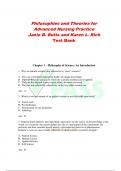 Philosophies and Theories for Advanced Nursing Practice Janie B. Butts and Karen L. Rich Test Bank