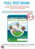 Test Bank For Community/Public Health Nursing: Promoting the Health of Populations 8th Edition by Nies, 2024 Chapter 1-34 9780323795319 , All Chapters with Answers and Rationals