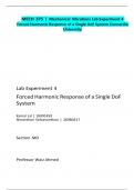 MECH 375  Mechanical Vibrations Lab Experiment 4 Forced Harmonic Response of a Single DoF System Concordia University