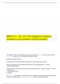 BMD 311 - Ch. 23 (The Digestive System) questions and answers well illustrated