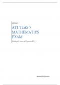 ATI TEAS 7 MATHEMATICS Exam | QUESTIONS & ANSWERS (Scored 97%) | 2023 Update