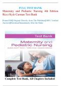 Maternity and Pediatric Nursing 4th Edition Ricci Kyle Carman Test Bank