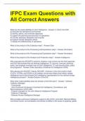 IFPC Exam Questions with All Correct Answers 