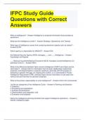 IFPC Study Guide Questions with Correct Answers 