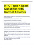 IFPC Topic 4 Exam Questions with Correct Answers 