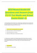 HESI Mental Health RN Questions and Answers from V1-V3Test Banks and Actual Exams Rated A