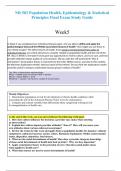 NR 503 Population Health, Epidemiology & Statistical Principles Final Exam Study Guide