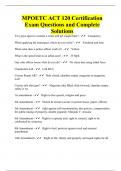 MPOETC ACT 120 Certification Exam Questions and Complete Solutions