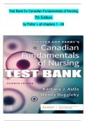 Potter and Perry's Canadian Fundamentals of Nursing 7th Edition Test Bank by Barbara Astle, All 48 Chapters Covered and Verified, ISBN: 9780323870658