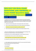 HESI EXIT RN REAL EXAM  QUESTIONS AND ANSWERS | A  Grade PASS!! Questions With Expert Verified Answers BRAND  NEW VERSION