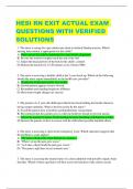 HESI RN EXIT ACTUAL EXAM  QUESTIONS WITH VERIFIED  SOLUTIONS