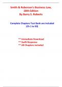 Test Bank For Smith & Roberson's Business Law, 18th Edition Roberts (All Chapters included)