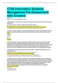 C724 Information Systems Management Pre-Assessment with Answers