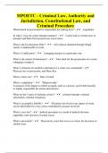 MPOETC - Criminal Law, Authority and Jurisdiction, Constitutional Law, and Criminal Procedure