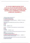 FL STATE FIREFIGHTER TEST  ACTUAL EXAM 110 QUESTIONS AND  CORRECT DETAILED ANSWERS WITH  RATONALES (VERIFIED ANSWERS)  |ALREADY GRADED A+