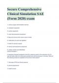 Secure Comprehensive Clinical Simulation SAE (Form 2020) exam LATEST UPDATED