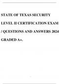 STATE OF TEXAS SECURITY LEVEL II CERTIFICATION EXAM / QUESTIONS AND ANSWERS 2024 GRADED A+.