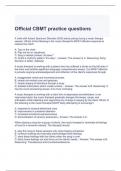 Official CBMT practice questions and answers