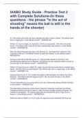 IAABO Study Guide - Practice Test 2 with Complete Solutions-(In these questions - the phrase "In the act of shooting" means the ball is still in the hands of the shooter)