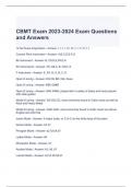 CBMT Exam 2023-2024 Exam Questions and Answers