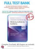 Test bank for Brunner and Suddarths Canadian Textbook of Medical-Surgical Nursing 4th Edition by Mohamed El Hussein; Joseph Osuji | 9781975108038 | 2019-2020 | Chapter 1-74 | All Chapters with Answers and Rationals