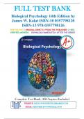 Test Bank for Biological Psychology, 14th Edition, James W. Kalat 