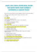 AAPC CPC FINAL EXAM REAL EXAM  100 QUESTIONS AND CORRECT  ANSWERS| A GRADE PASS!!