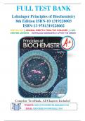 Test Bank for Lehninger Principles of Biochemistry 8th Edition by David L. Nelson