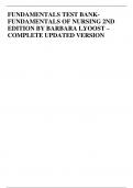 FUNDAMENTALS TEST BANK-  FUNDAMENTALS OF NURSING 2ND EDITION BY BARBARA L    . YOOST – COMPLETE UPDATED VERSION- ACTIVE LEARNING FOR COLLABORATIVE PRACTICE