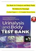 TEST BANK For Urinalysis and Body Fluids, 7th Edition by Strasinger | Verified Chapters 1 - 17 | Complete Newest Version