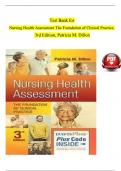 TEST BANK For Nursing Health Assessment The Foundation of Clinical Practice, 3rd Edition by Dillon, Verified Chapters 1 - 27, Complete Newest Version