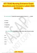 ATI TEAS Nursing Entrance Exam Questions and Answers Latest 2024 