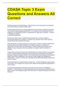 CDASA Topic 3 Exam Questions and Answers All Correct 