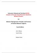 Instructor Manual with Test Bank For Behavior Management Principles and Practices of Positive Behavior Supports 4th Edition By John J. Wheeler (All Chapters, 100% original verified, A+ Grade)