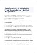 Texas Department of Public Safety Private Security Bureau - Qualified Manager Exam questions and 100% correct answers 2023