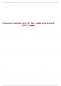 fresenius medical care PCT test rated and graded 100% Correct