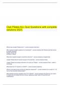 Club Pilates ALL Quiz Questions with complete solutions 2023.