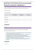 SOPHIA PATHWAYS ENVIRONMENTAL PRACTICE MILESTONE 1 SCIENCE CORRECTLY ANSWERED /LATEST UPDATE VERSION/ GRADED A+