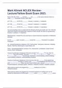 Mark Klimek NCLEX Review- Lecture/Yellow Book Exam 2023.