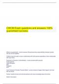 CWCM Exam questions and answers 100% guaranteed success.