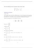 Solving systems of equations using Cramer's Rule